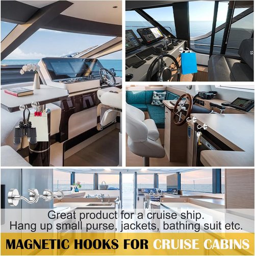 DIYMAG Magnetic Hooks - 50lbs Heavy Duty N52 Rare Earth Magnets | Essential 6-Pack for Home & Travel