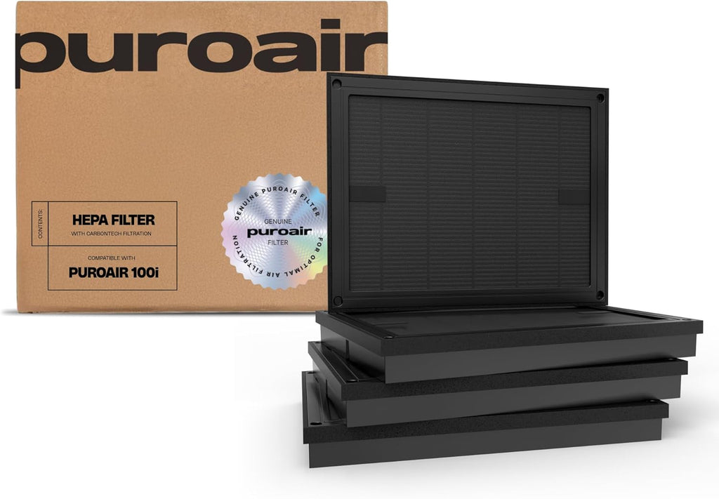PuroAir 100i Replacement HEPA Filter - 99.9% Pollen, Dust & Smoke Removal | 4-Pack CarbonTech Filters