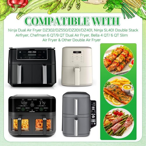 BYKITCHEN Air Fryer Liners - 300PCS Disposable Parchment Paper for Ninja Dual Airfryer & More