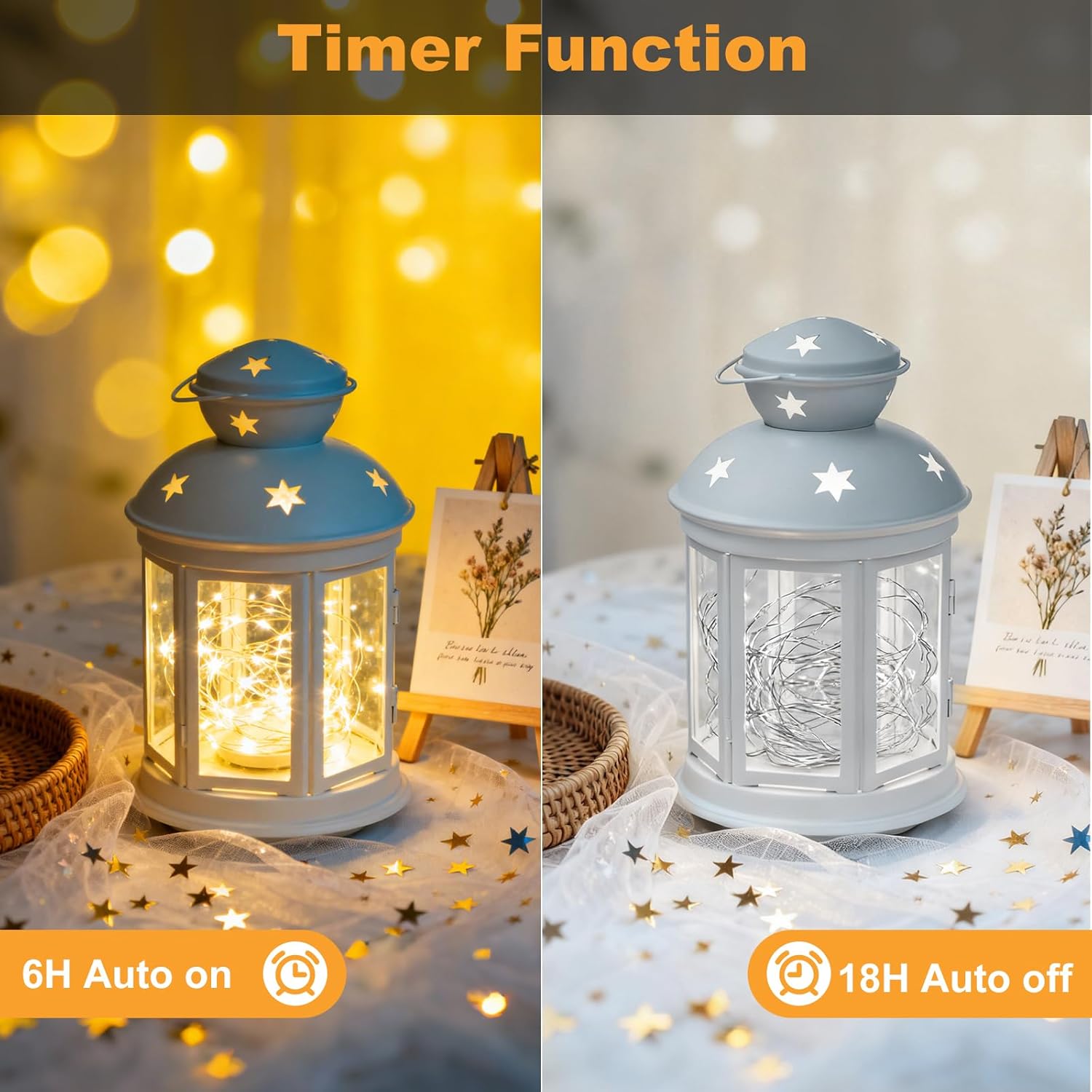Skiennix Fairy Lights - 32FT Rechargeable Battery Operated Mini LED String Lights | Waterproof Warm White for Bedroom & Party Decor