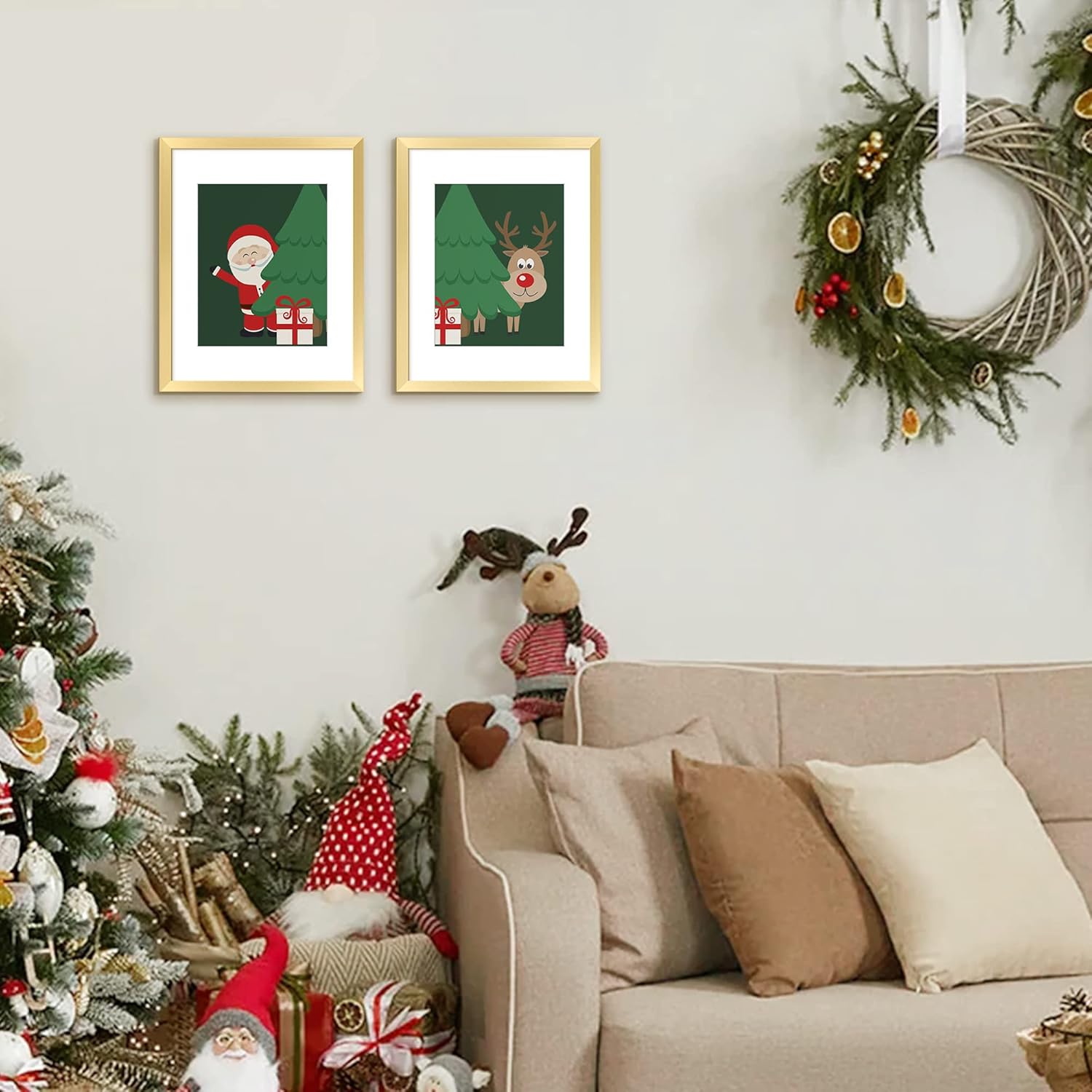 Upsimples 11x14 Picture Frame Set of 5 - Display 8x10 or 11x14 Photos | Elegant Gold Wall Gallery Decor