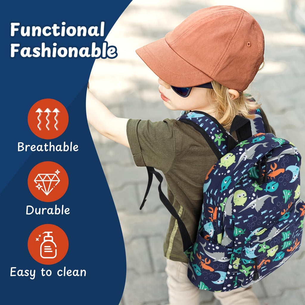 Zicac Toddler Backpack Cute Canvas Preschool Backpacks for Boys Girls, Kids Backpack Perfect for Daycare and Preschool