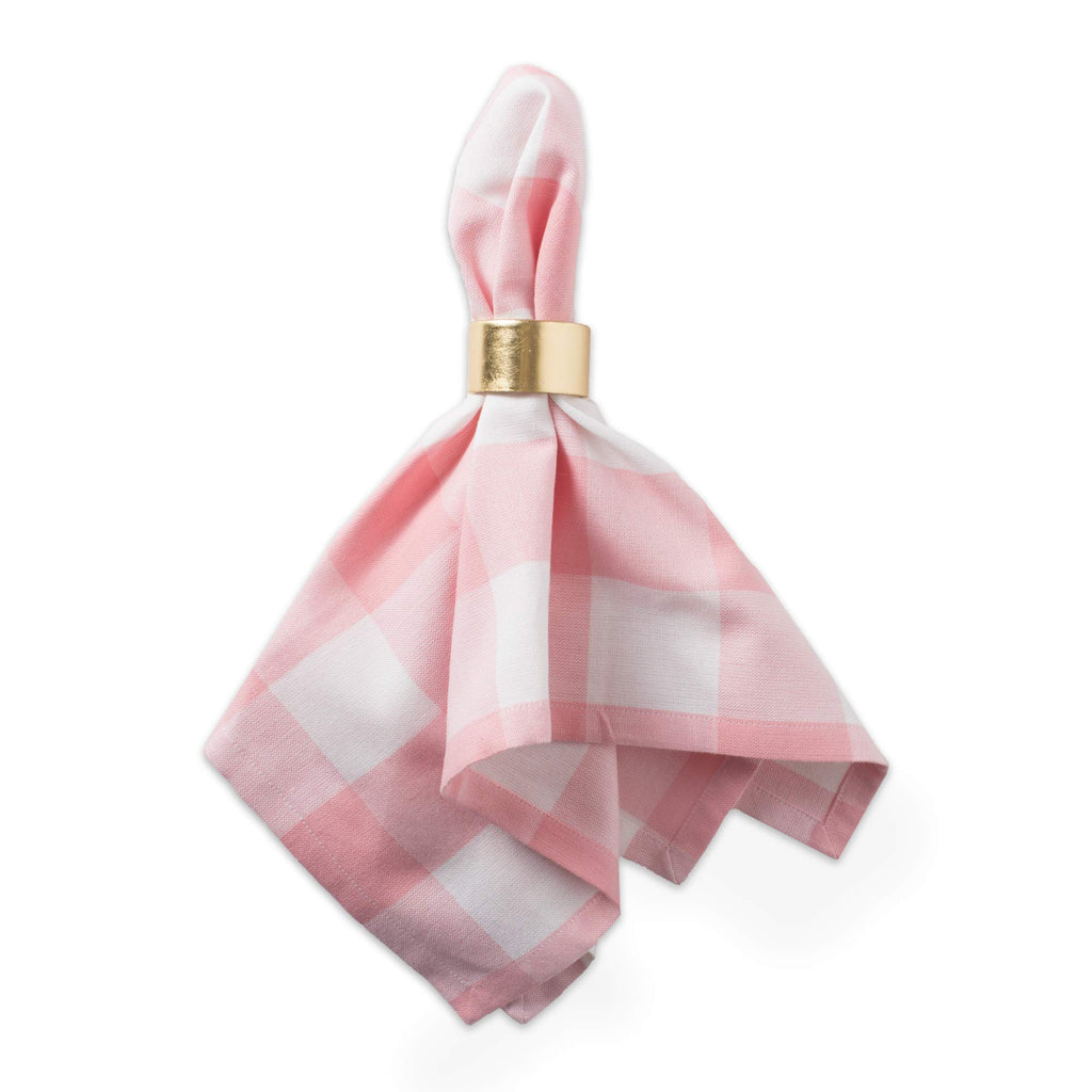 DII Buffalo Check Collection, Classic Farmhouse Cloth Napkin Set, 20x20, Pink & White, 6 Piece
