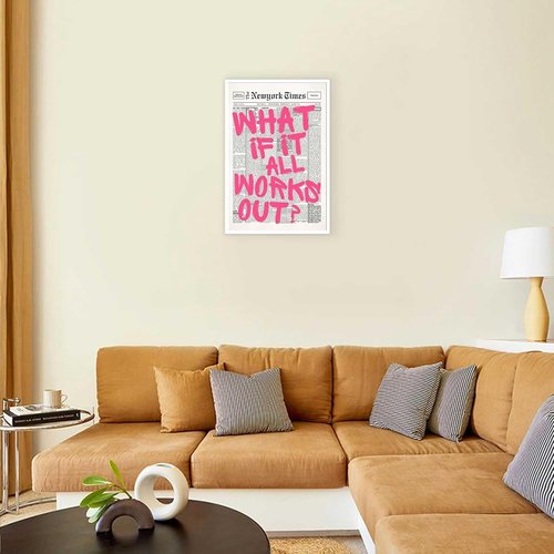 Drimiler Retro Pink Font Poster - Positive Affirming Quote Canvas Wall Art | Minimalist 12x18in Unframed