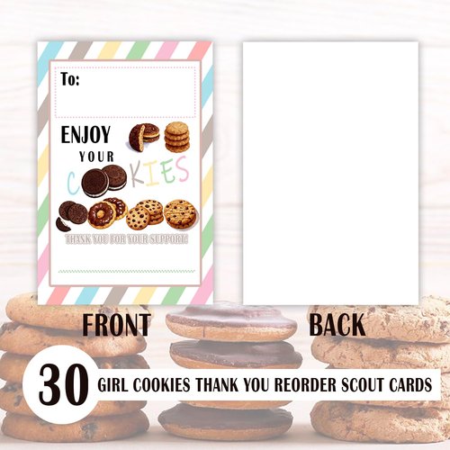 Besttile Cookies Thank You Cards Cookies Greeting Postcard,4x6 Inch Cookie Thank You Notes Appreciation Cards Cookies,30 Pcs