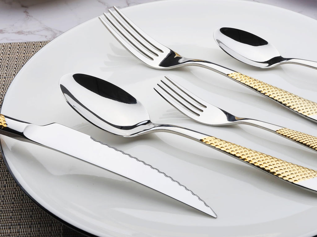 Silverware Set of 30 Stainless Steel Flatware Set Service for 6 Includes Knives Spoons Forks Kitchen Utensil Cutlery Sets For Home Kitchen Hotel