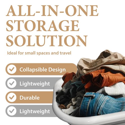 Collapsible Laundry Basket – Space-Saving, Lightweight & Durable Hamper for Home and Travel, Rectangular Design