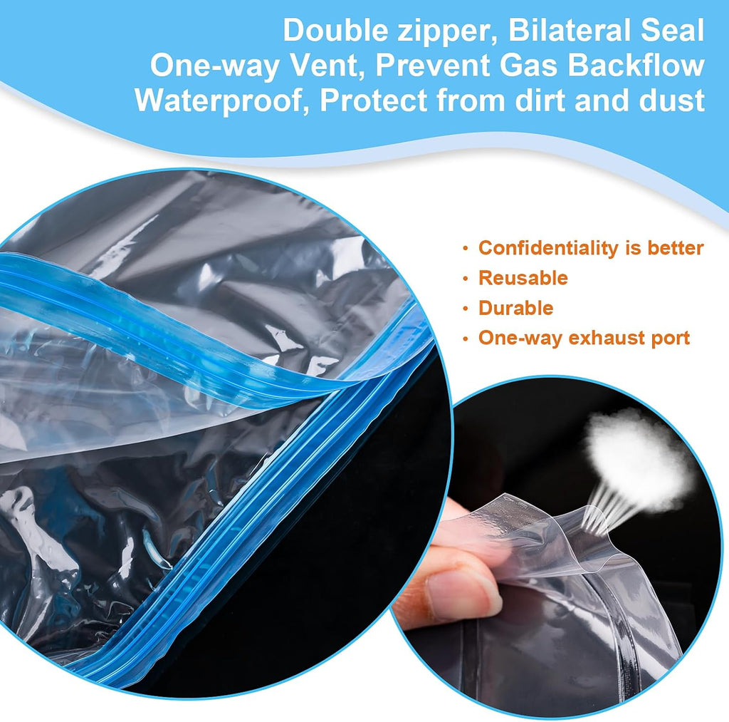 Skiennix Compression Bags - 10 PCS Space Saver Bags for Travel | No Vacuum Needed, 3 Sizes