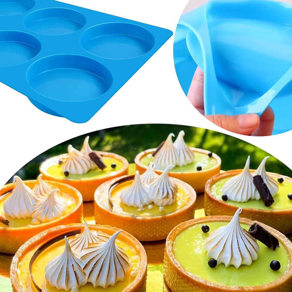 Sidosir Round Silicone Mold for Baking, 4inch Large Breakfast Sandwiches Mold Silicone for Whoopie Pie, Non-Stick Hamburger Buns Molds for Egg Pan (1, ROUND)