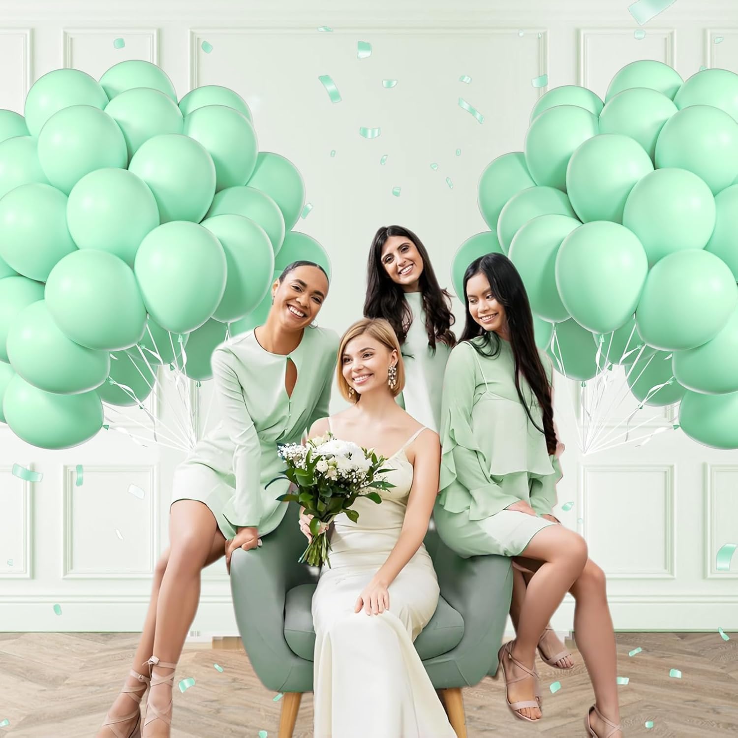 Mint Green Balloons - 12-Inch Latex Balloons | 50-Pack for Wedding, Baby Shower & Birthday Decor