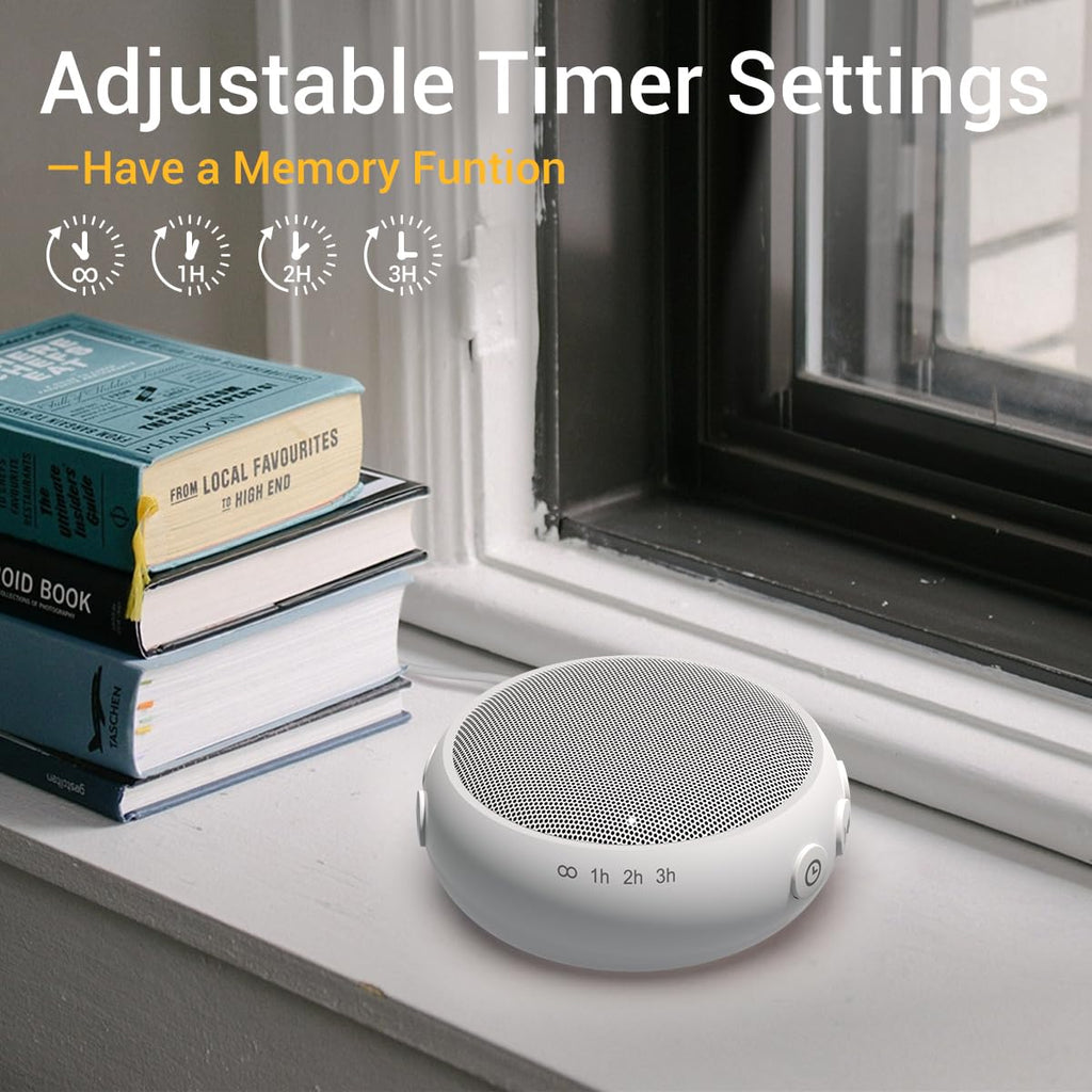Small Sound Machine Mini White Noise Machine for Baby Kids Adult with 32 Soothing Sounds 32 Volume Levels Sleep Brown Noise Machine for Travel Office Privacy with 4 Timer & Memory