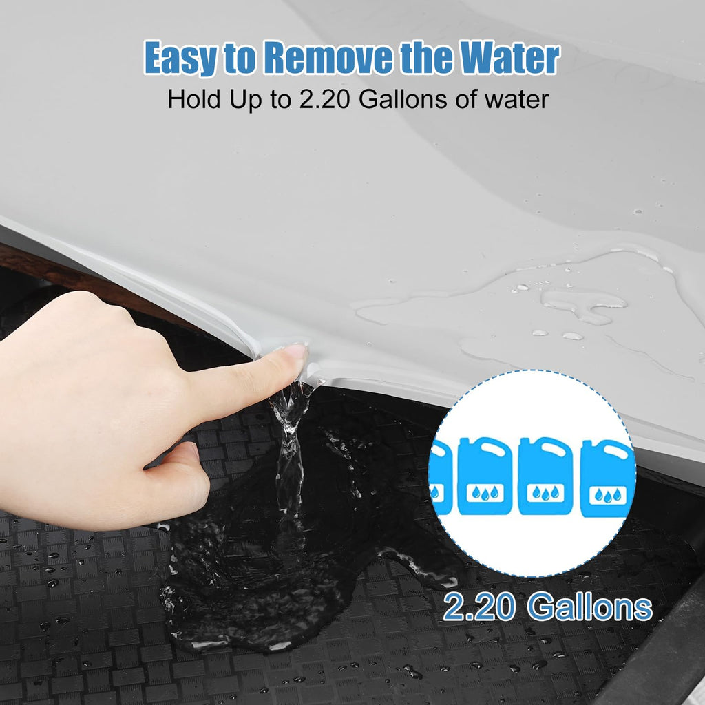 Under Sink Mat for Kitchen Waterproof, 40" x 19" Silicone Under Sink Liner Kitchen & Bathroom Cabinet Protector Mats, Heavy Duty Flexible Under Sink Drip Tray with Lip, Cool Grey