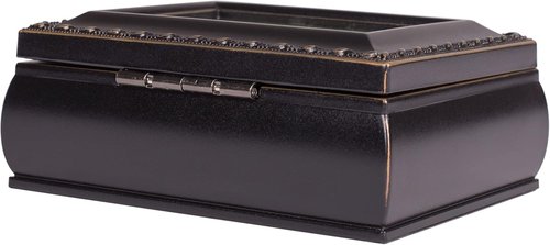 Cottage Garden Jewelry Keepsake Box - Great Grandma Special Design | Black Rope Trim, 4.5 x 3.5 Inches
