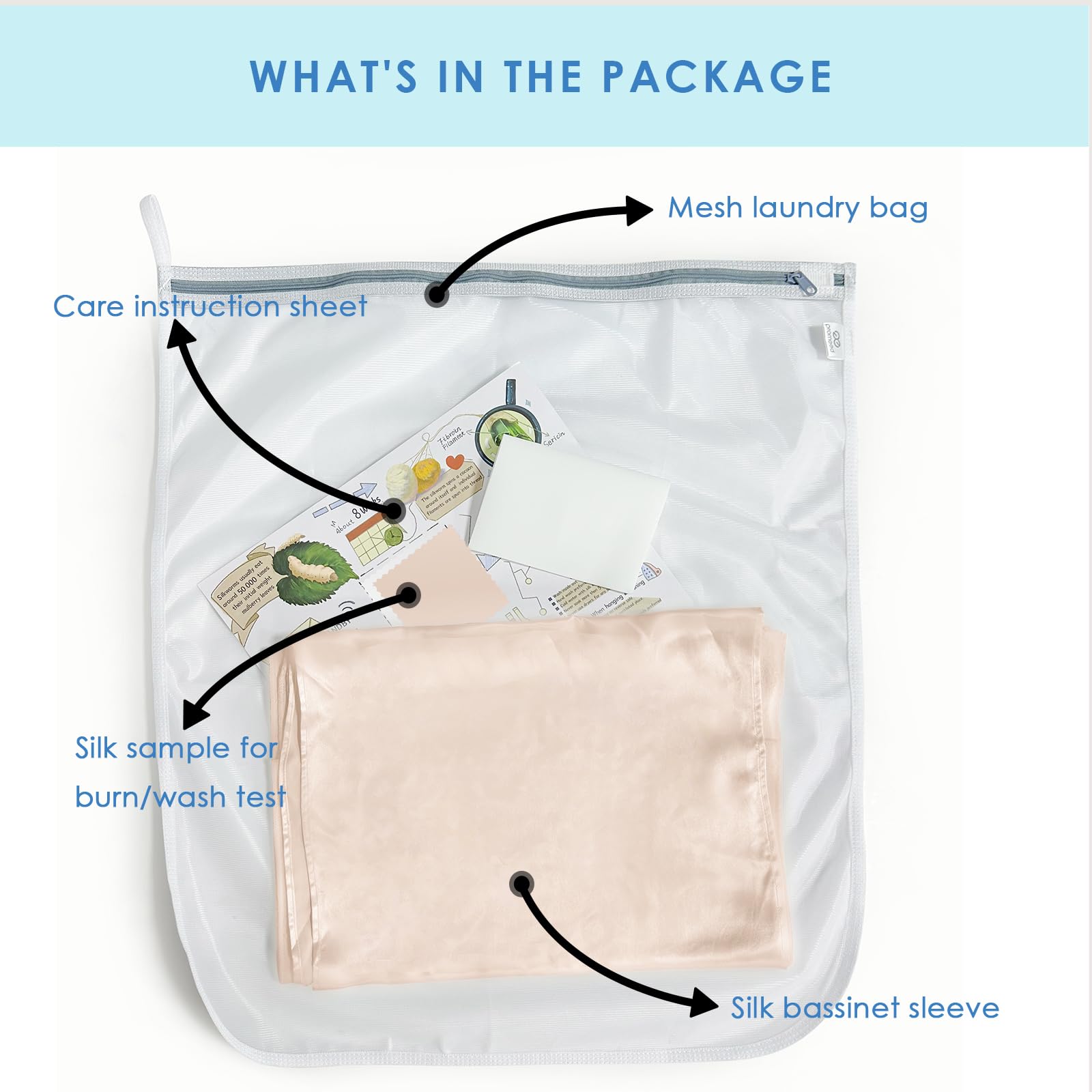 PROMEED 100% Mulberry Silk Bassinet Sleeve for Baby Bald Spots, Preminium 23 Momme Silk Bassinet Half Sheet for Baby Hair Loss (Champagne)
