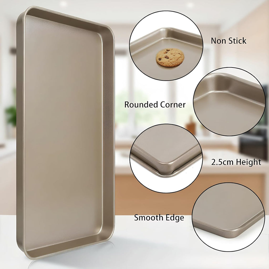 Nicunom Nonstick Baking Sheet Set - 2 Sheet Cake Pans (11.8" x 17.5") for Cookies & Roasting