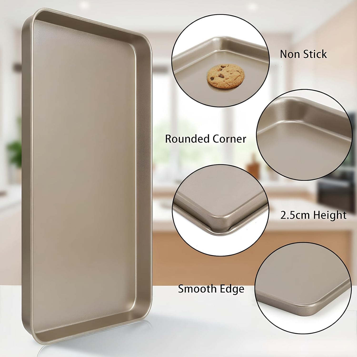 Nicunom Nonstick Baking Sheet Set - 2 Sheet Cake Pans (11.8" x 17.5") for Cookies & Roasting