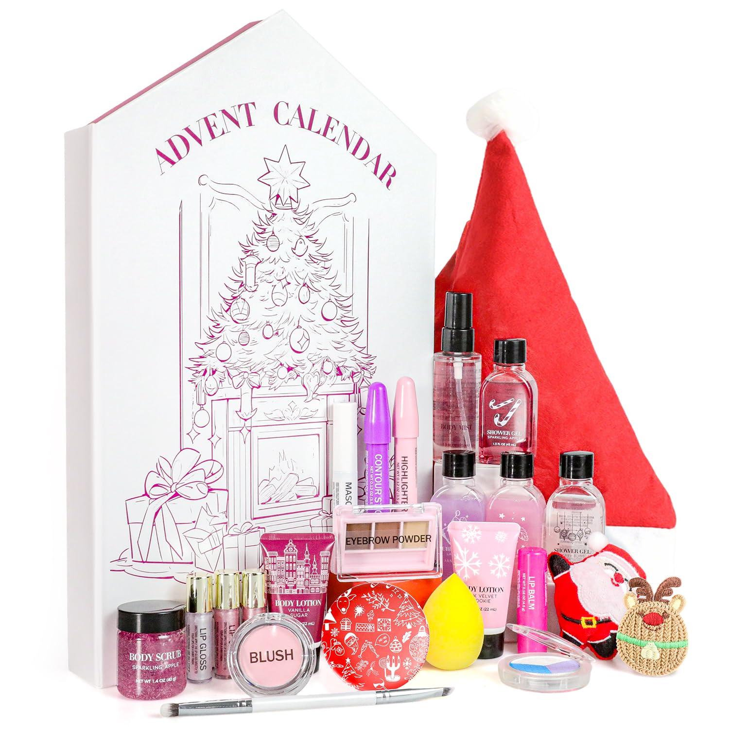 Regine Switzerland Makeup Advent Calendar 2025 - Ultimate Beauty Gift Set for Women & Teens | Includes Mascara, Blush, Lip Balm, Shower Gel