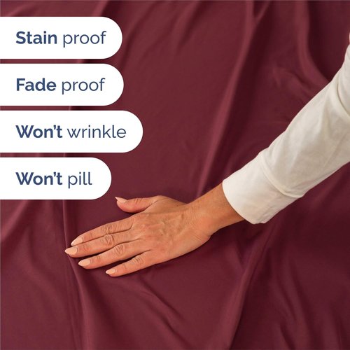 King Size 4 Piece Sheet Set - Ultra-Soft Cooling Bed Sheets for Luxurious Comfort - Deep Pockets, Wrinkle-Free - Oeko-Tex Certified - Burgundy