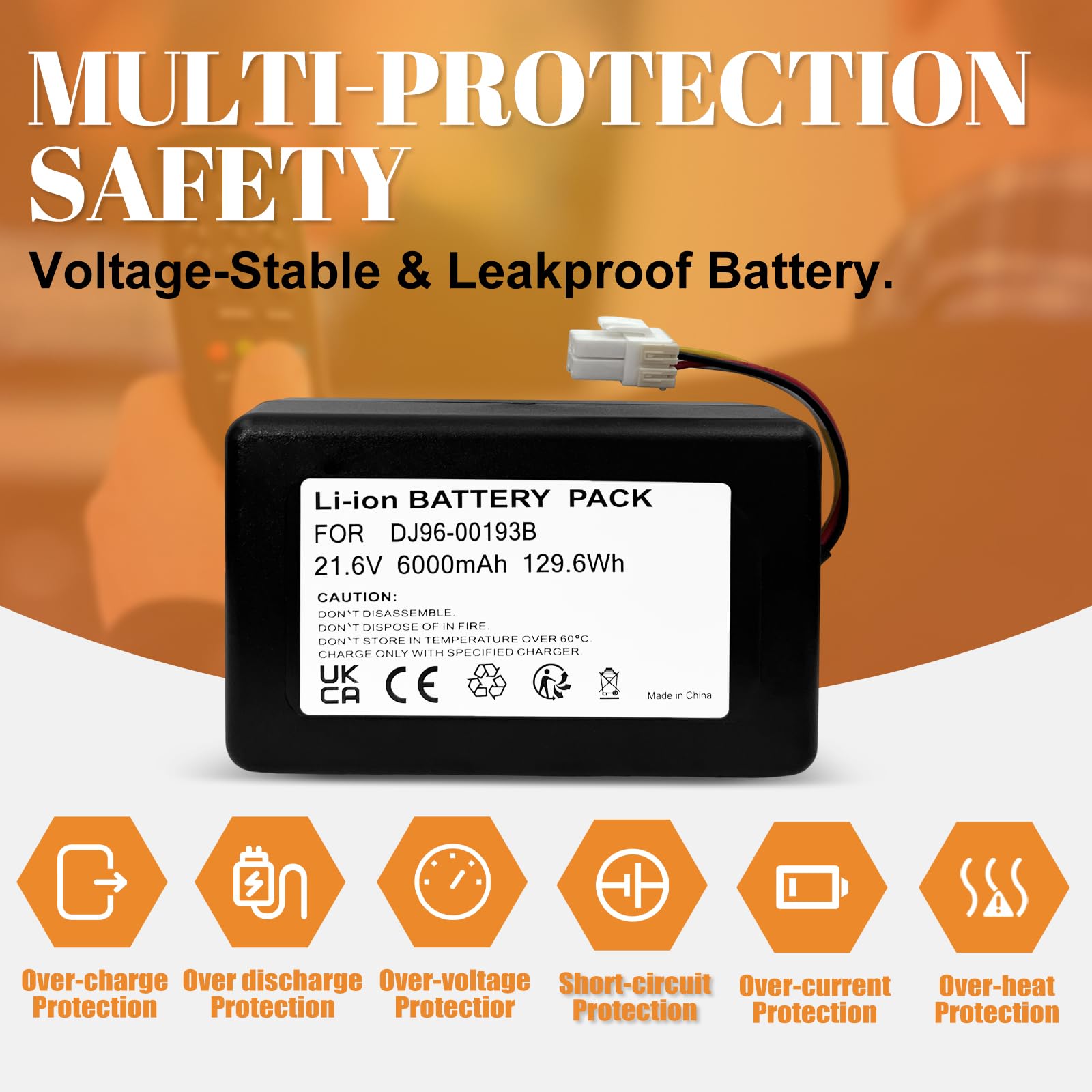 PWRTank Battery for Samsumg PowerBot R7040, R7065, R7070, R7090, VR7000, Replacement for DJ96-00193B DJ96-00193F VCA-RBT72 DJ68-00741V-00,etc