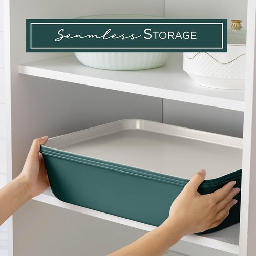 Country Kitchen Nonstick Bakeware Set - Deluxe Heavy Duty, Easy Release, Sage | 13 Pcs