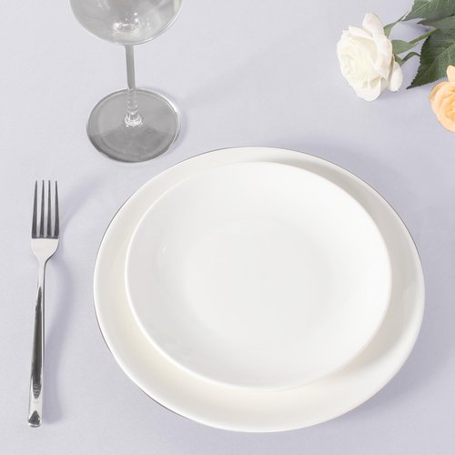 sancua 90 Inch Round Tablecloth White, 8 Pack - Circle Polyester Fabric Table Cloth for Wedding Party Reception Banquet Birthday, Washable Formal Table Cover (Fit 30-72 Inch Tables)