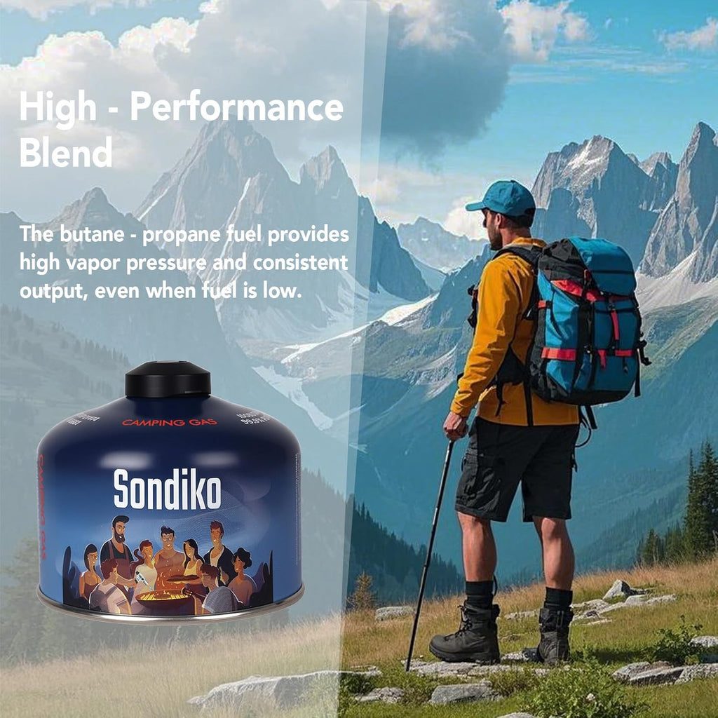 Sondiko Iso Butane Fuel Canister - 100g Pack of 2 | High-Efficiency Fuel for Camping Stoves