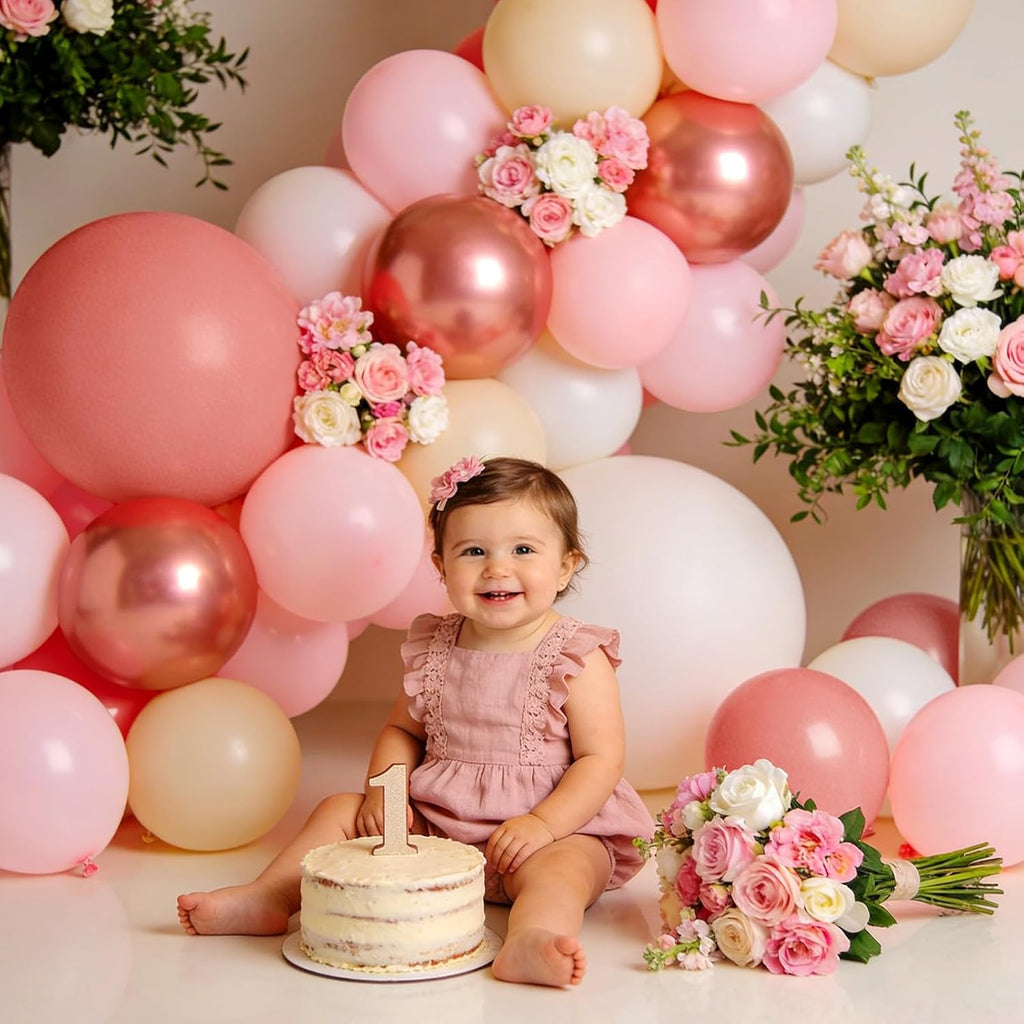 Winrayk Rose Gold Balloons - Floral Baby Shower Decorations | Pink Balloon Arch Kit for Girls