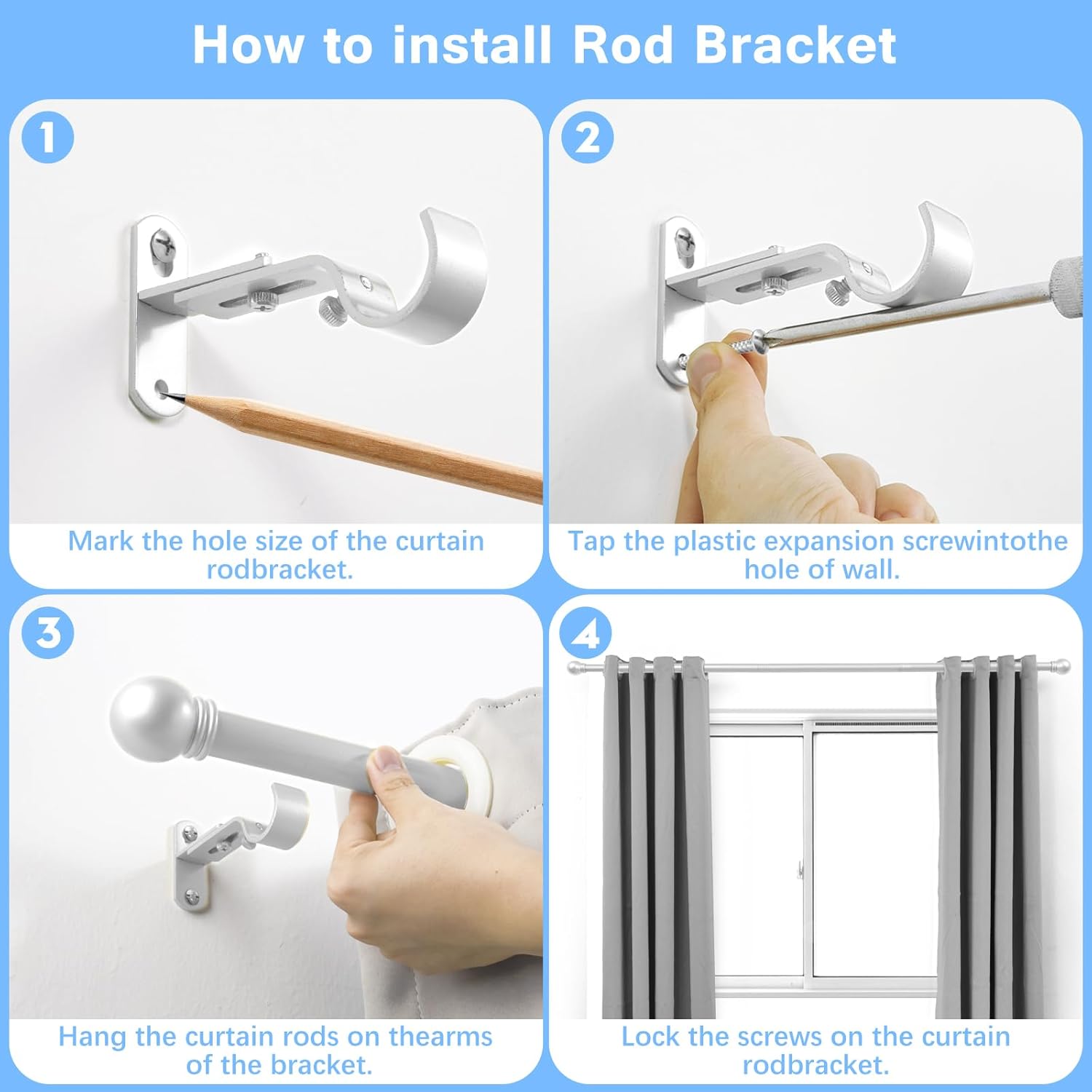 Max Adjustable Curtain Rods by [Brand Name] - 16 to 48 Inches, Satin Silver, 1" Diameter, Pack of 1