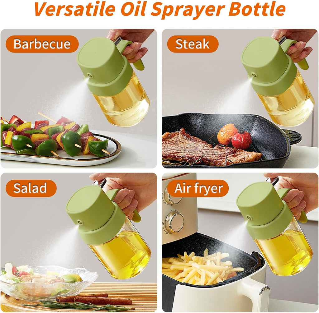 YARRAMATE Mini Oil Sprayer - Premium 6.8 OZ Food-Grade Olive Oil Spray Bottle | Portable Kitchen & BBQ Mister (Green)