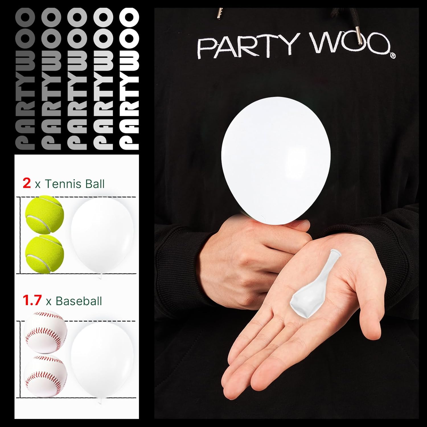 PartyWoo 50 Pcs Matte White Balloons - Perfect for Balloon Garlands & Wedding Decorations