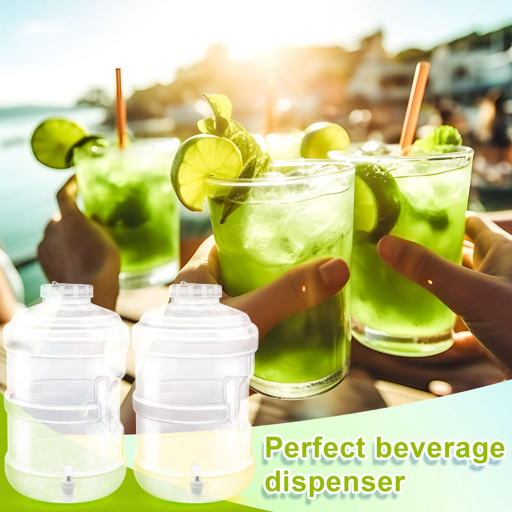Qinyoung 2 Pcs Jug with Lid and Spout Drink Beverage Dispenser Plastic Water Aguas Frescas Containers Drink Jar Containers Ideal for Juice Parties Small Business(5 Gallon)
