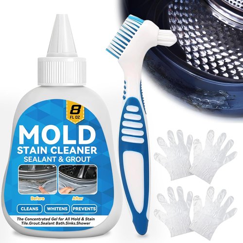 HouseMold Stain Remover Gel - Heavy Duty 8 Fl Oz Cleaner for Washing Machines, Grout & Sinks