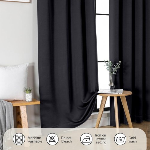 Gwine Blackout Curtains - Thermal Insulated Light Blocking Drapes | 63 Inch Length, 2 Panels, W40 x L63