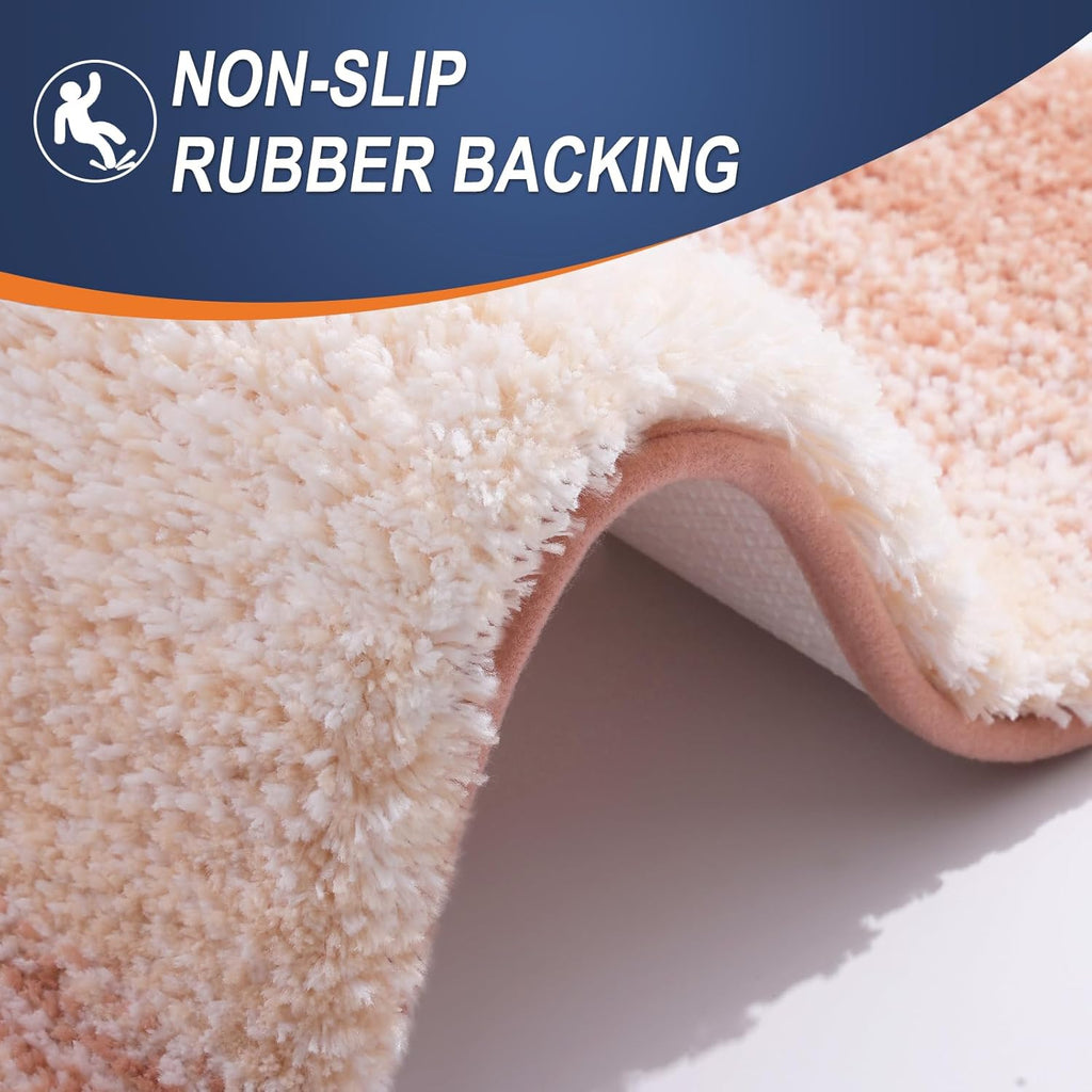 OLANLY Bathroom Rugs - Extra Soft Microfiber Mat, Quick Dry & Machine Washable, 36x24, Peach