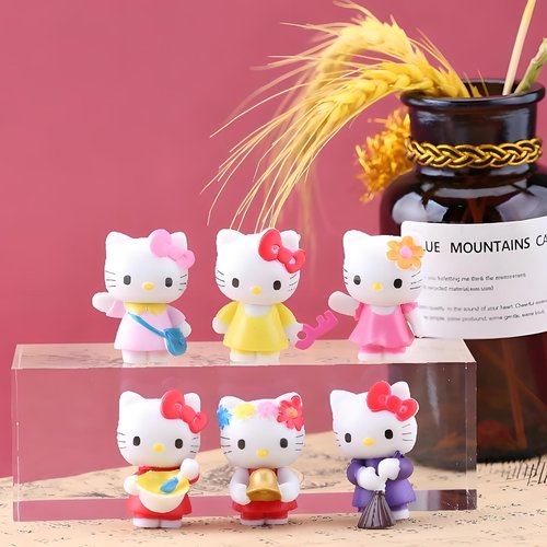 Kawaii Anime Figures Cake Decorations for Girls Happy Birthday Cake Toppers Cartoon Theme Party Decorations