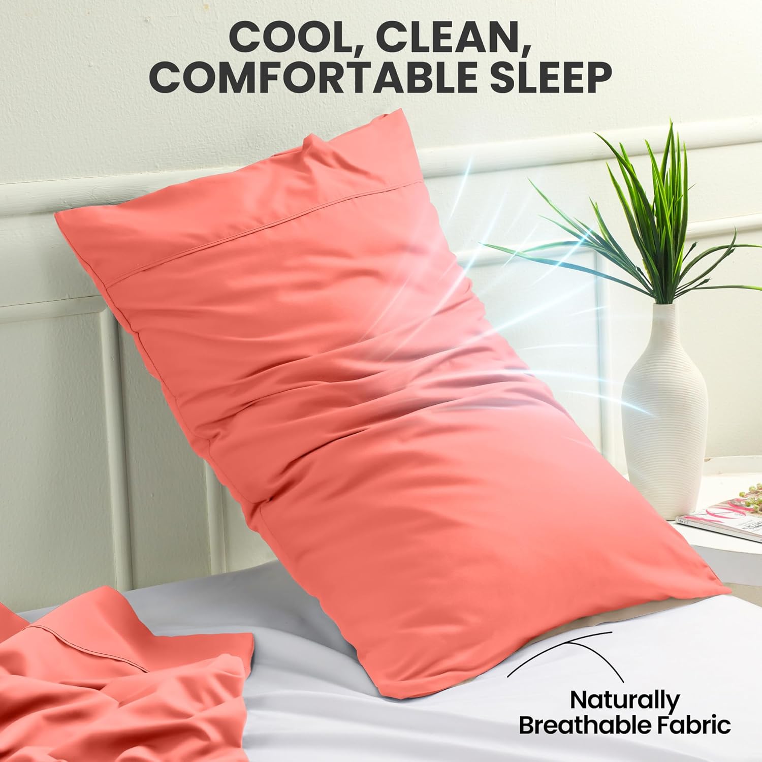 Utopia Bedding Queen Pillow Cases - Soft Brushed Microfiber - Fade Resistant | 20 x 30 Inches, Coral - 2 Pack