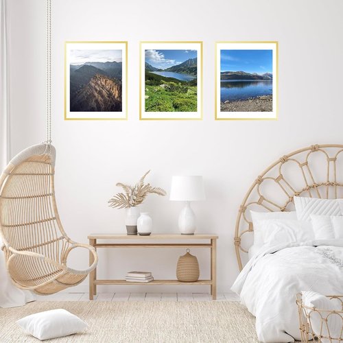 JCJMY 18x24 Picture Frame - Elegant Gold Frame with 16x20 Mat for Wall Display