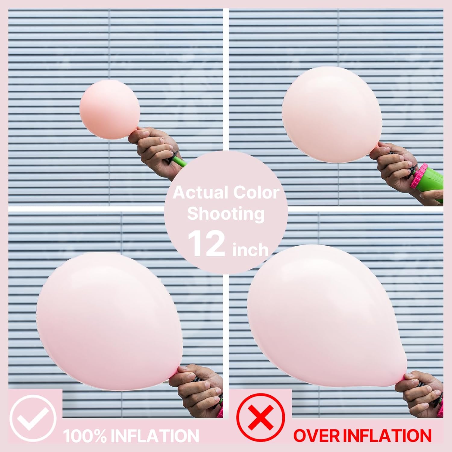 PartyWoo Pale Pink Balloon Arch Kit - 100pcs in Various Sizes for Birthday, Engagement, Baby Shower Decor