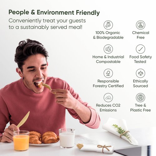EcoPreps Luxury Pre-Rolled Napkin and Bamboo Cutlery Set (50 Pack, 200 PCS) 100% Biodegradable, Eco-Friendly, Disposable Wrapped Cutlery - Includes Pre-Wrapped Bamboo Forks, Knives, Spoons, & Napkins