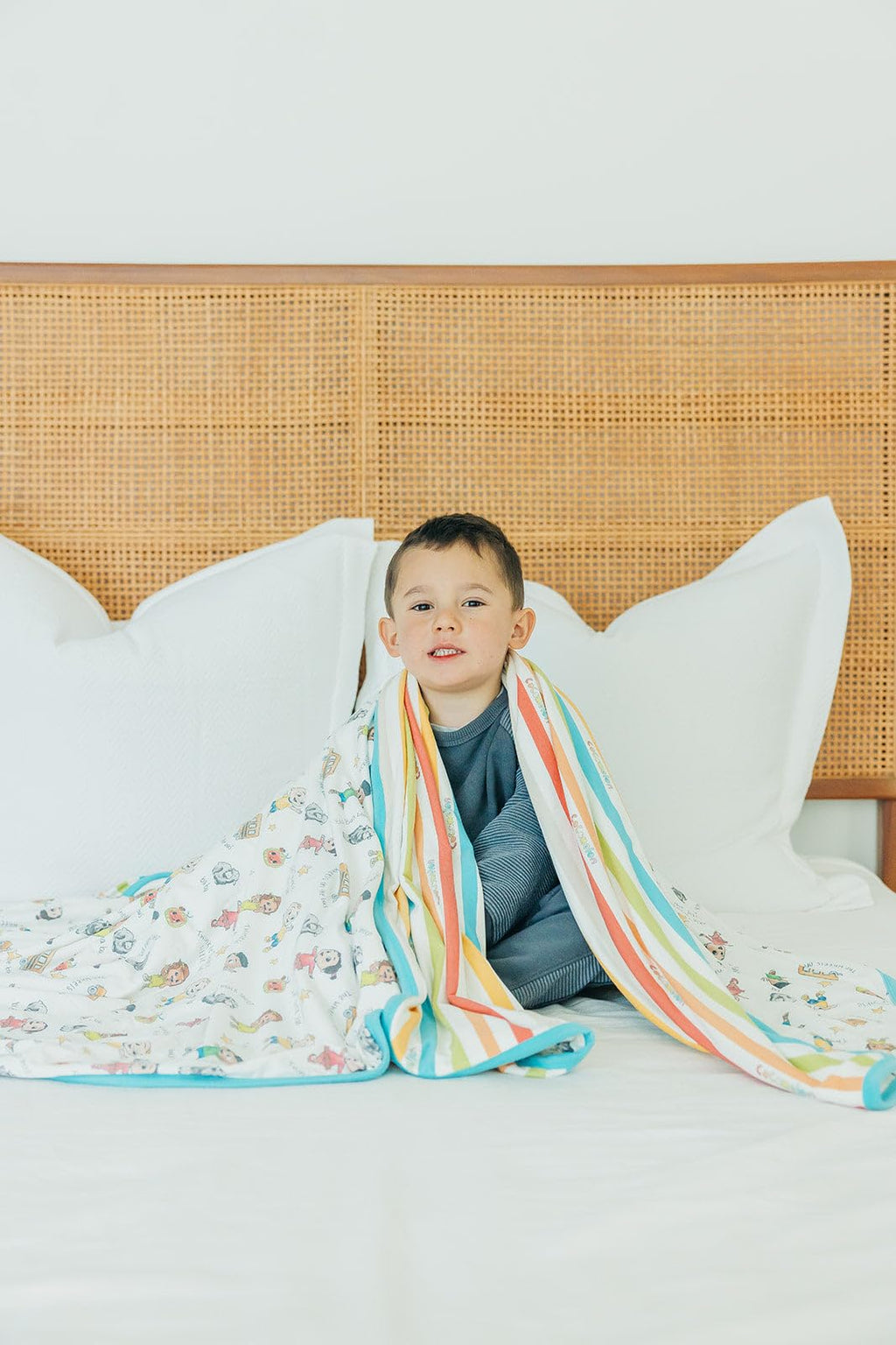 Copper Pearl Jumbo Premium Knit 3 Layer Stretchy Throw Blanket 'CoComelon Friends'