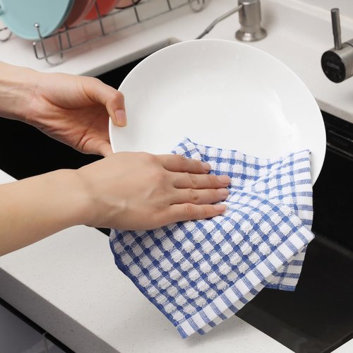Egles 16 Packs Kitchen Dishcloths 12x12 Inches 100% Cotton Kitchen Dish Cloths for Washing Dishes Scrubbing Wash Cloths Dish Towels Sets (Mix Color)