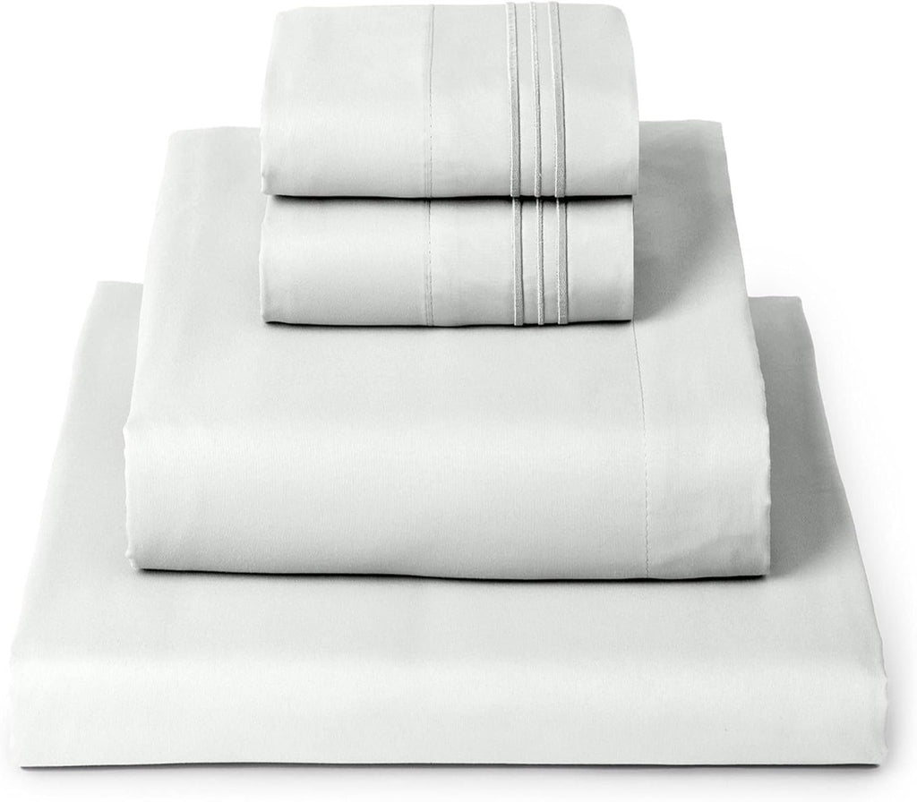 Mellanni King Sheets Set - 4 PC Hotel Luxury Bedding | Extra Soft, Cooling, Wrinkle-Resistant (Ivory)