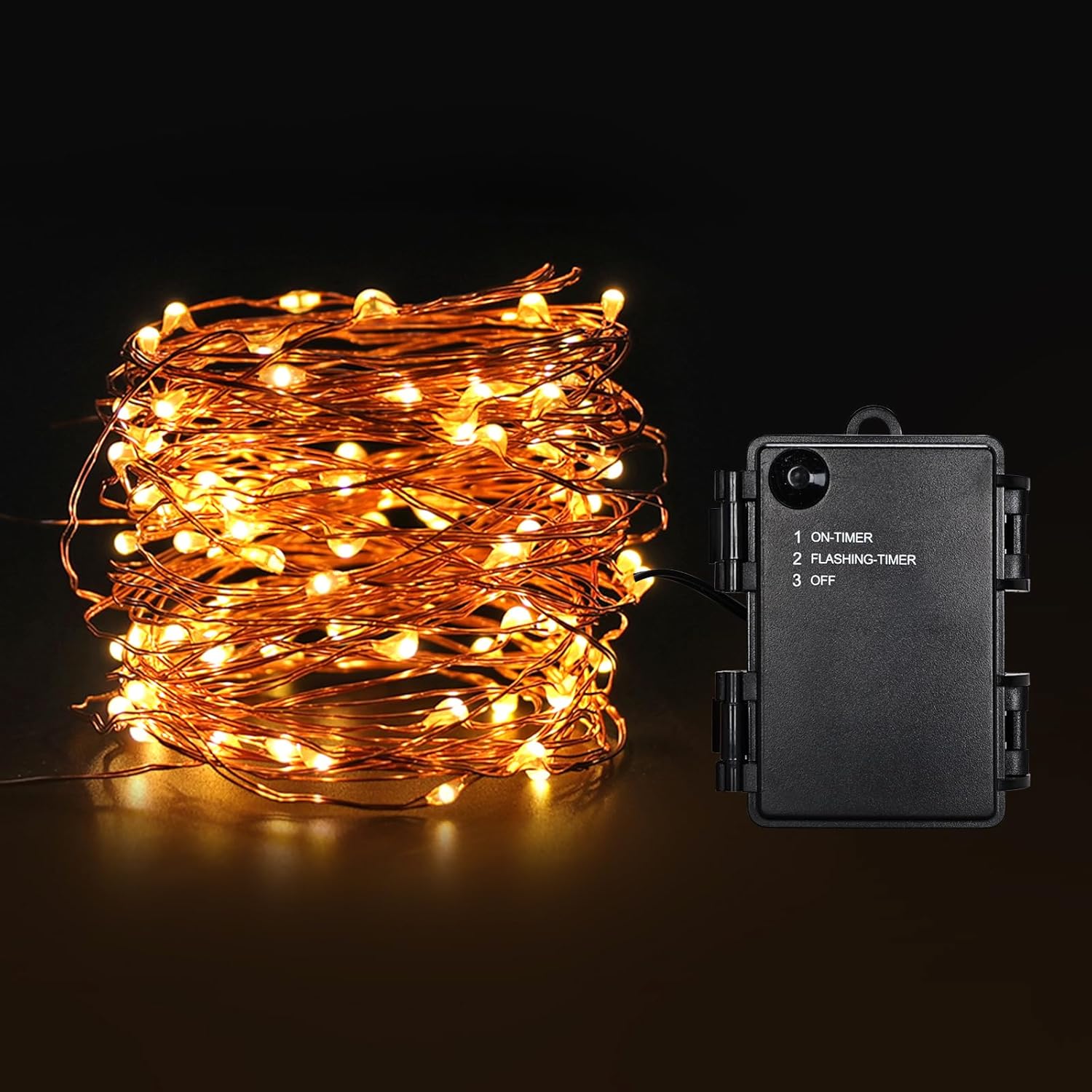 Skiennix Mini Battery-Powered Copper Wire Fairy Lights - 16ft Warm White String Lights for Bedroom, Christmas, Weddings & Parties