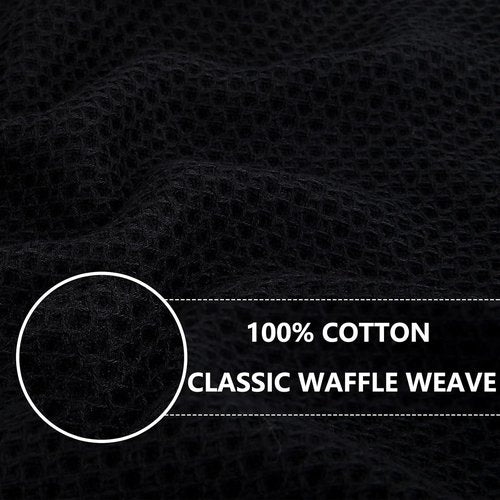 Homaxy 100% Cotton Kitchen Dish Towels - Ultra Soft & Absorbent Quick Drying, 20 x 28 Inches, Black | 4-Pack