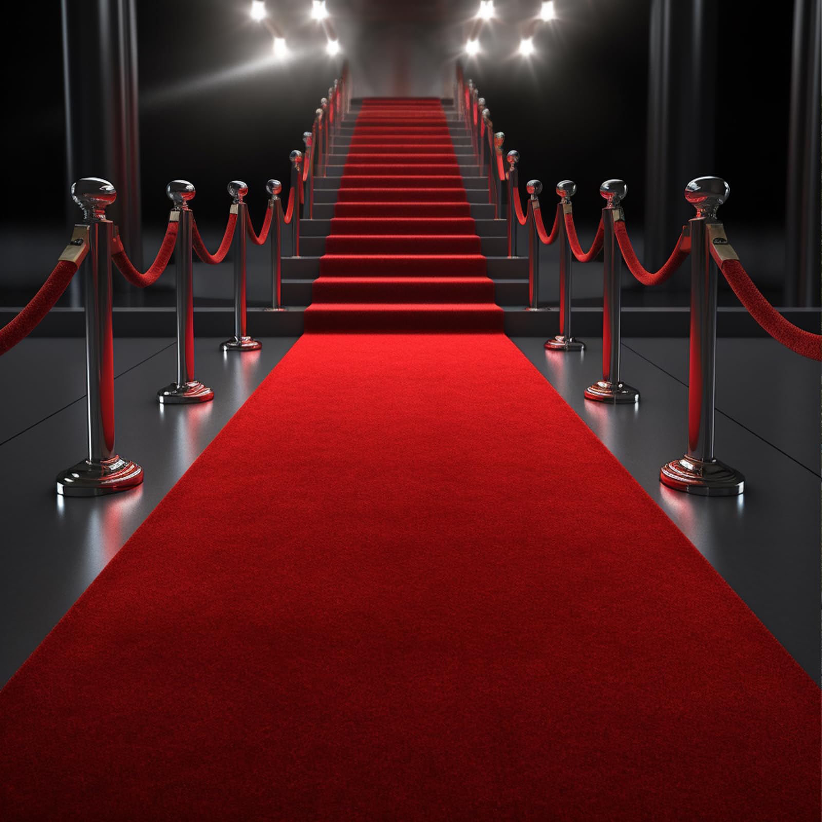 Extra Thick Red Carpet Runner 3 x 15Ft, Non-Slip TPR Rubber Backing, 450 GSM Heavy-Duty Aisle Runner Red Runner Rug for Wedding Ceremony, Hollywood Party, Graduation & Award Events