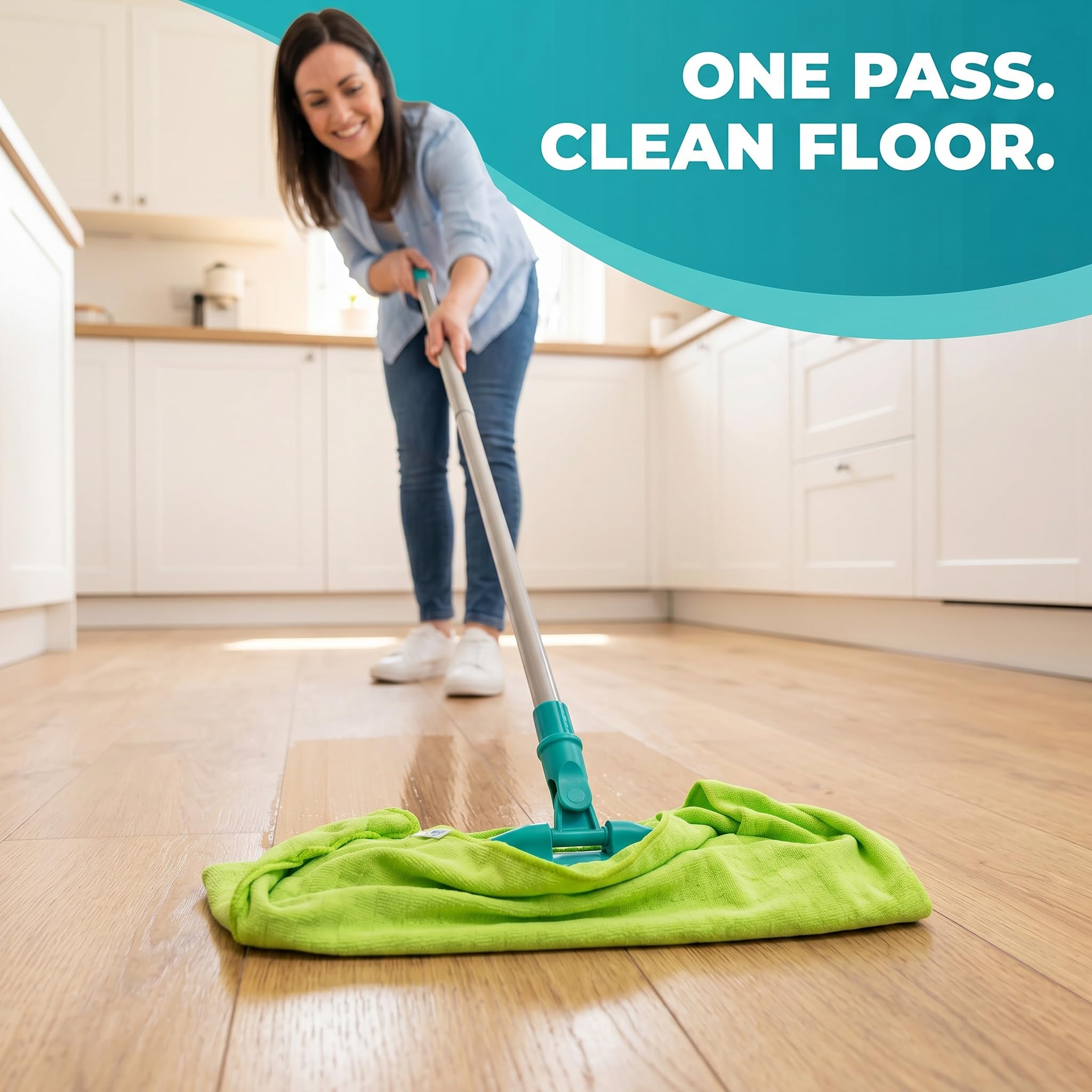 HELOMOR 3 Extra Large Microfiber Cleaning Cloths, 30"x18" Floor Towels for Squeegee Mop, Reusable Multi-Purpose Cleaning Rags for House, Kitchen, Car & Windows, Highly Absorbent, Lint-Free