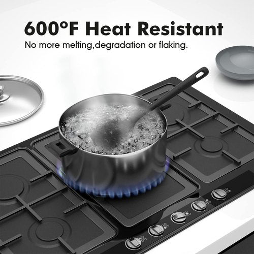 ChefAide Silicone Spatula Set - 4 Pieces, Heat Resistant Up to 600°F, Ergonomic Grip for Cooking & Baking