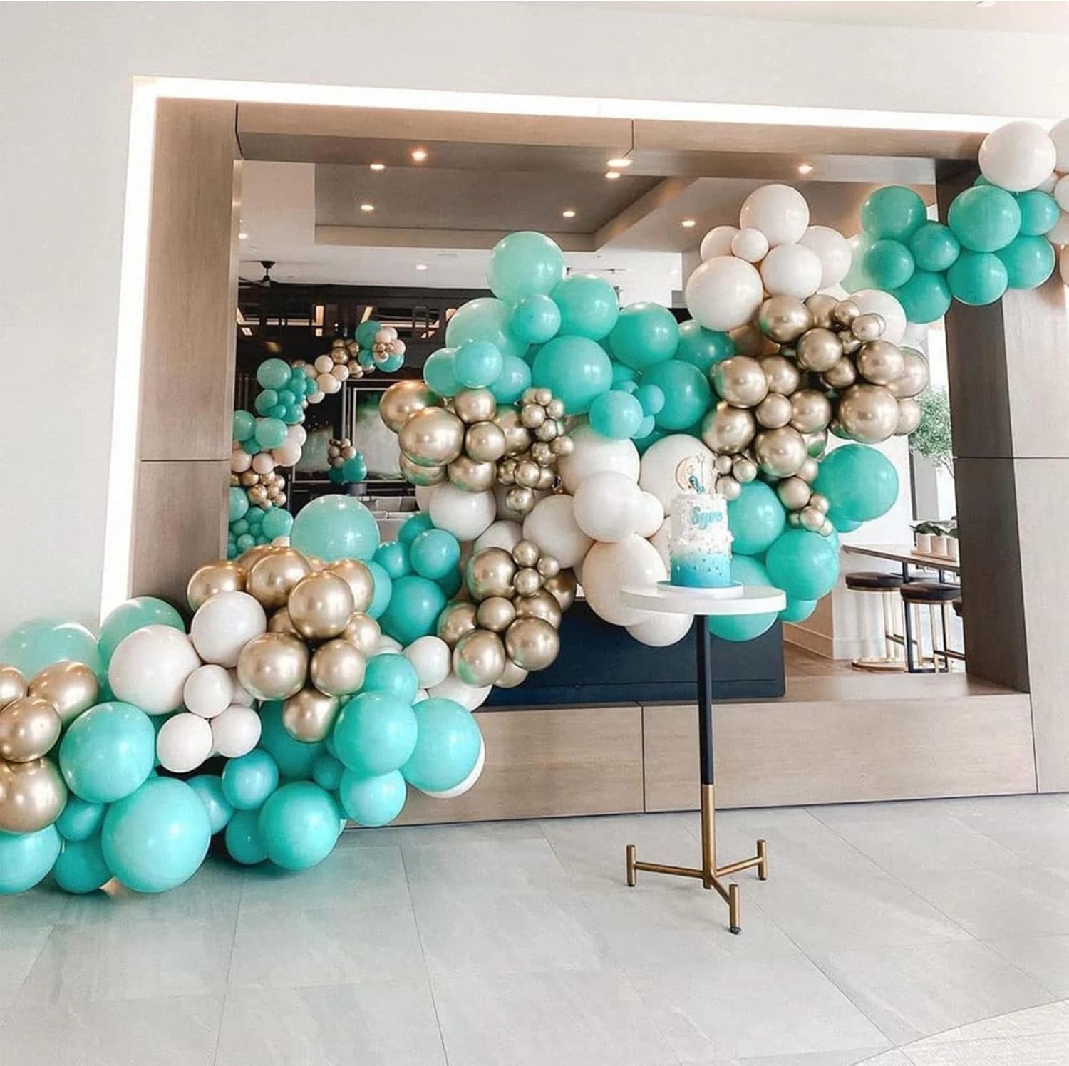 Voircoloria Teal Balloons - 130pcs in Various Sizes for Baby Showers, Weddings & Birthday Parties