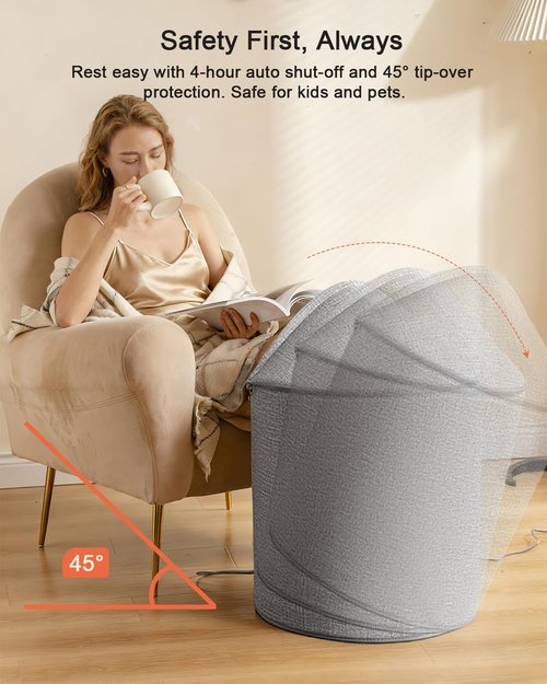 Under Desk Heater, Quiet Portable Foot Warmer for Office & Home Use, Fast Heating Personal Space Heater Panel for Under Desk Leg Warmth, 5 Temp & 7 Timer Settings, Auto Shut Off, Ideal as a Gift