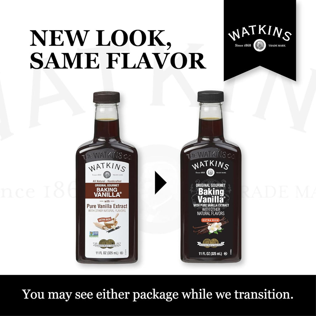 Watkins Gourmet Baking Vanilla - All-Natural Pure Vanilla Extract, 11 Fl Oz (Single Bottle)